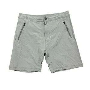 Mack Weldon Shorts Mens Large Gray Nylon Active Performance Zip Pockets 7.5"